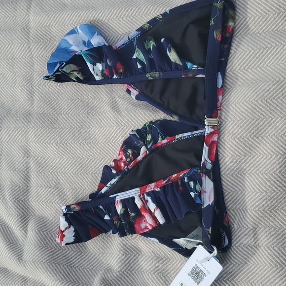 Cupshe blue floral bikini top size medium - Picture 5 of 8